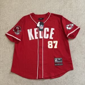 Kansas City Chiefs NFL Travis Kelce Pro Standard Baseball Jersey Men Sz XL